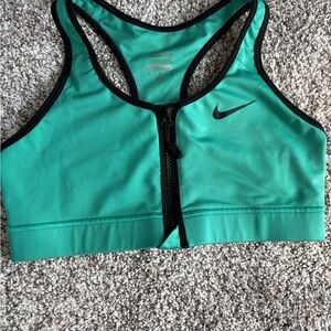 Nike Women's Zip-Front Green Sports Bra